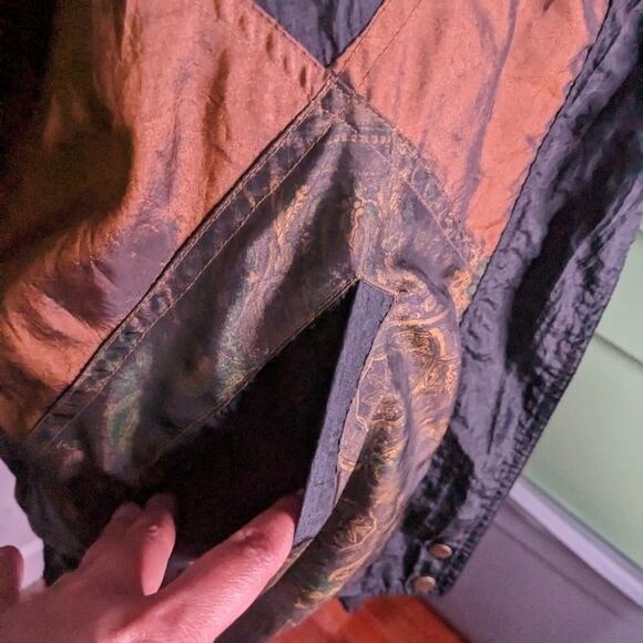 Lavon Vintage Brown Paisley Windbreaker Jacket – Retro Full Zip - Picture 4 of 9